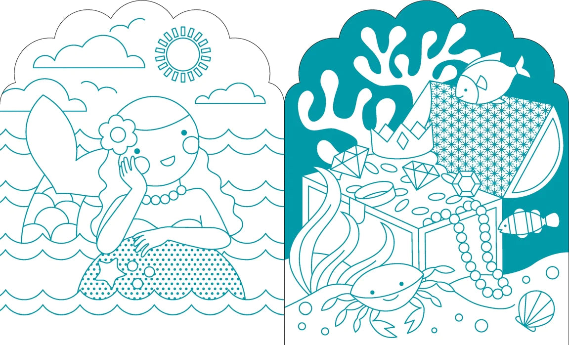 Mermaid Coloring Book & Stickers