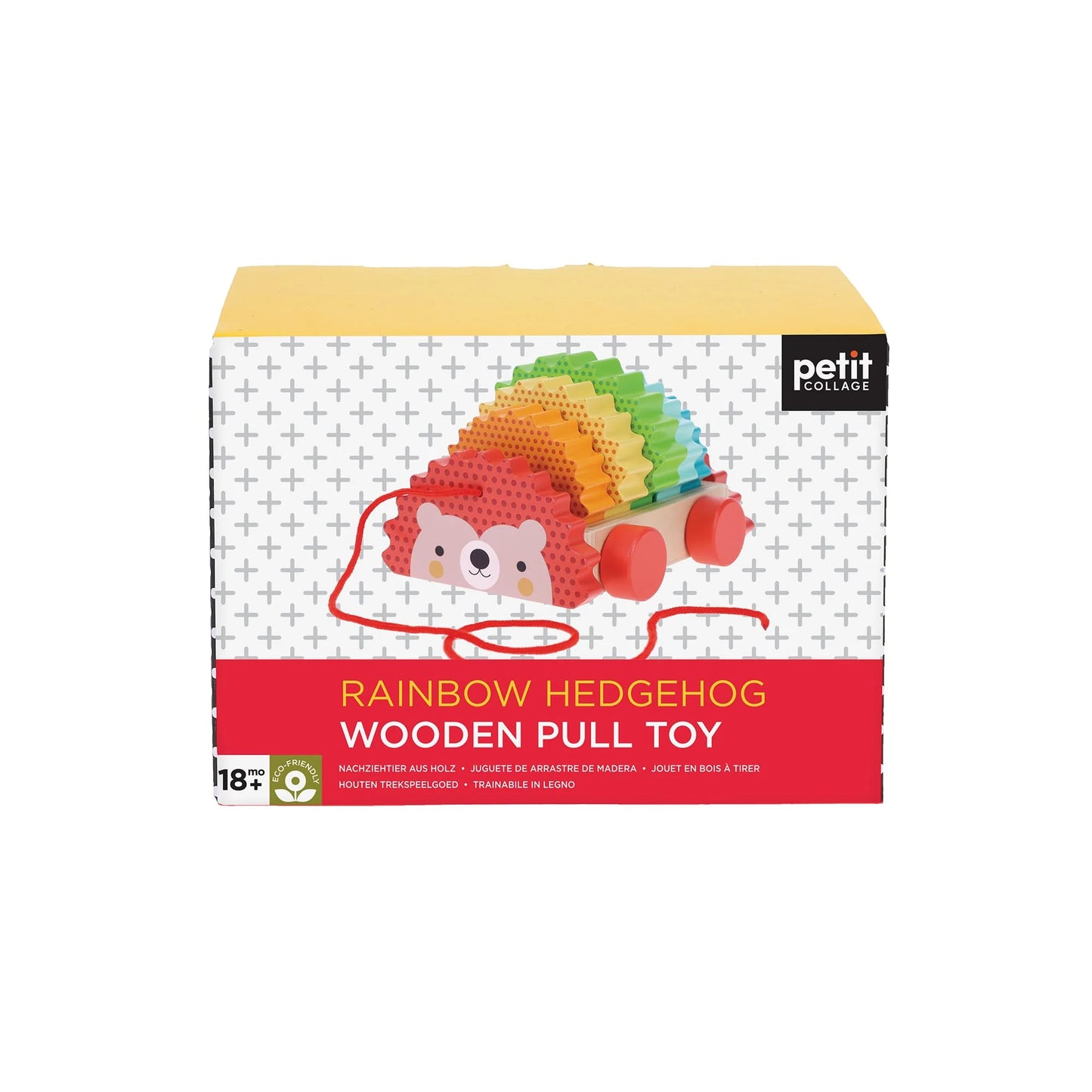 Colorful Hedgehog Wooden Pull Along Toy