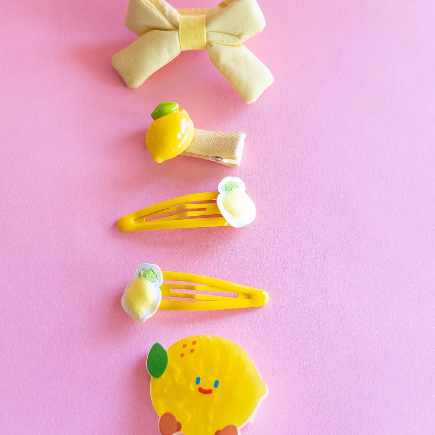 Lemon Puffy Bow Set
