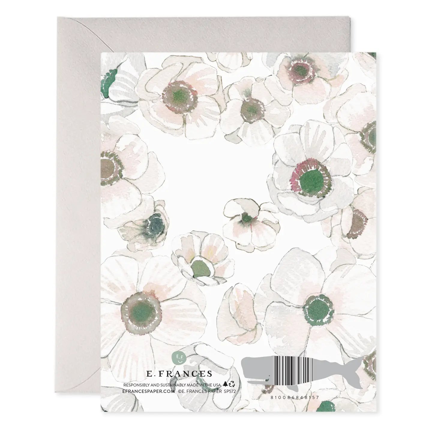 White Flower Wedding Card