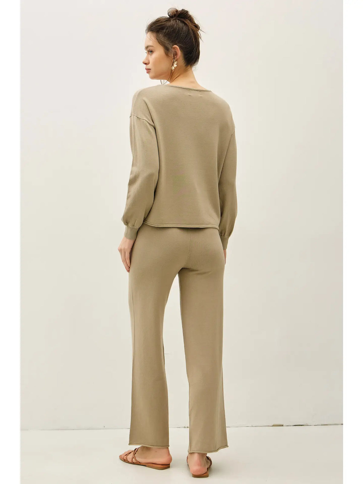 Fold Over Ribbed Waist Pants
