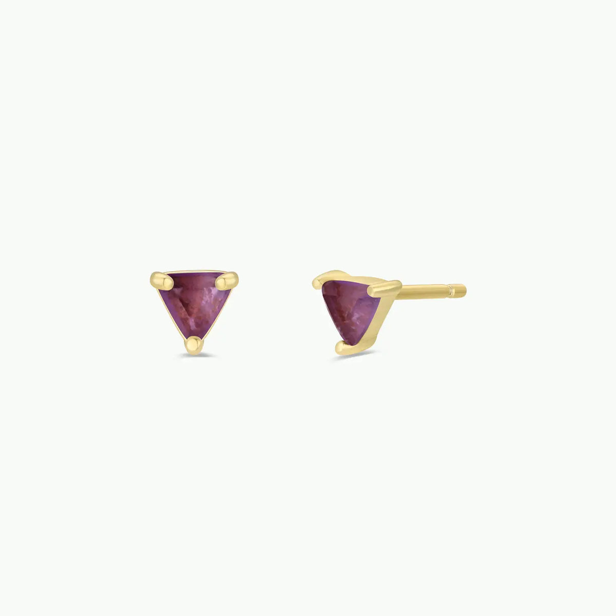 Mini Energy Gem Amethyst Gold Earrings