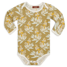 Load image into Gallery viewer, Gold Floral Organic Long Sleeve Onesie