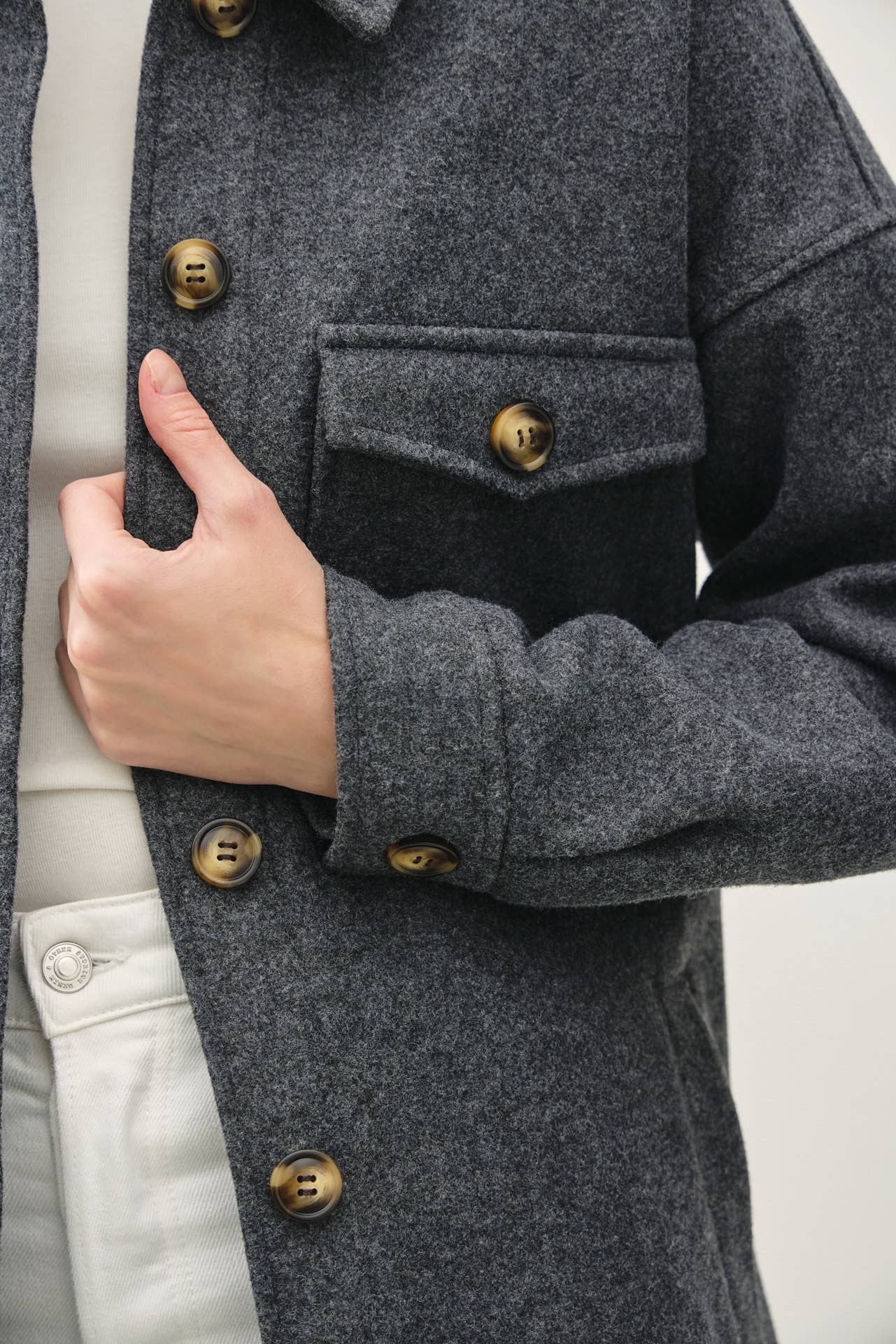 Charcoal Solid Shacket