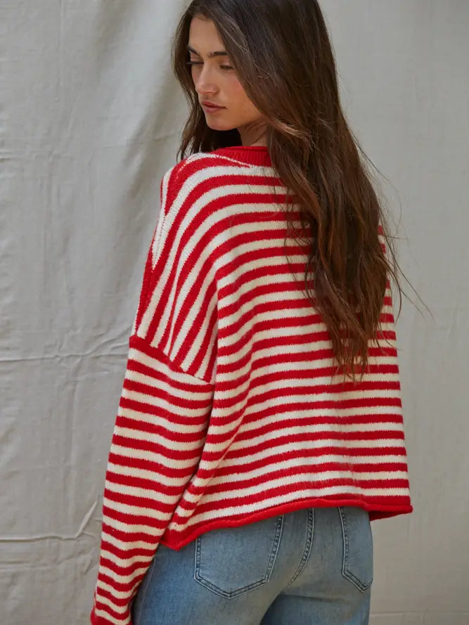 Striped Sweater Cardigan
