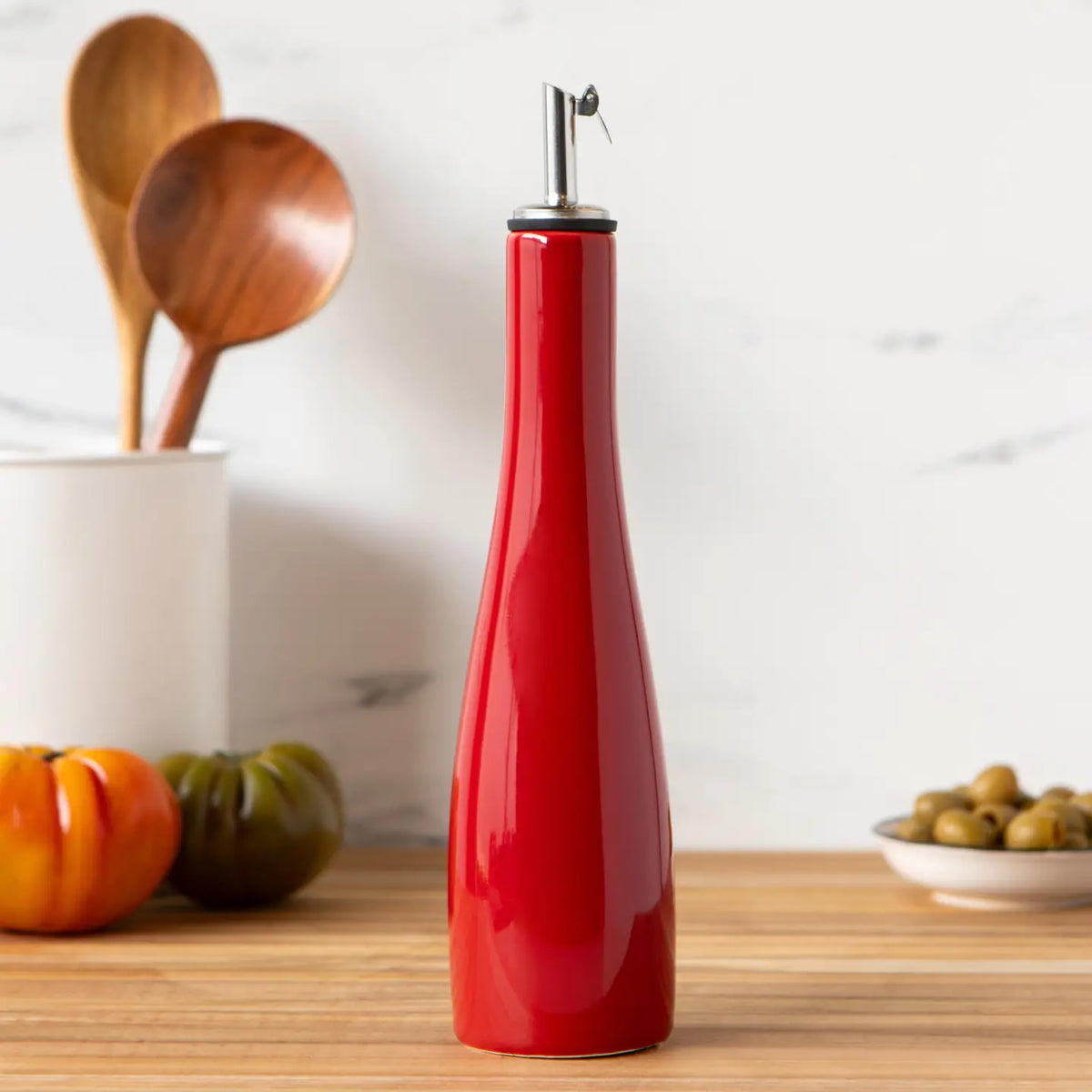 Red Stoneware Cruet