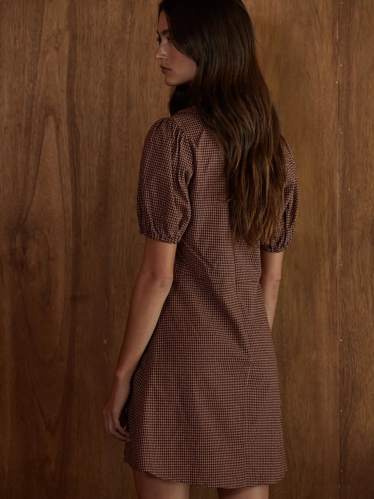 Collared Plunged V Mini Dress