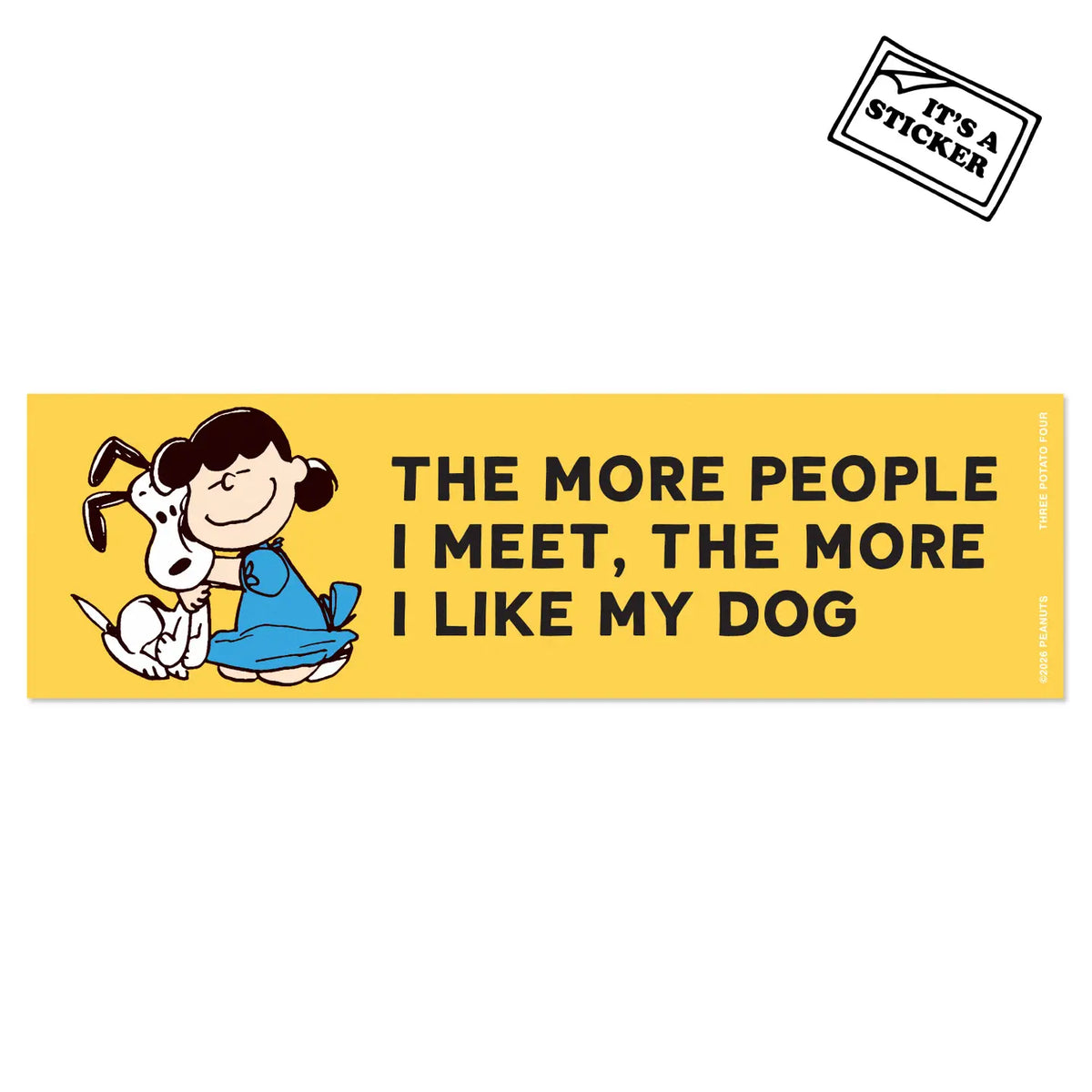 Snoopy & Lucy Mini Bumper Sticker