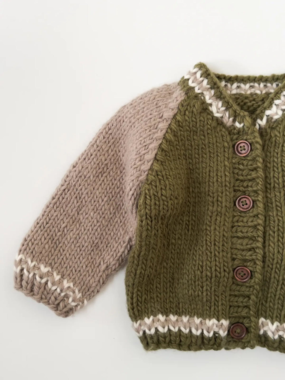 Green Varsity Baby Cardigan