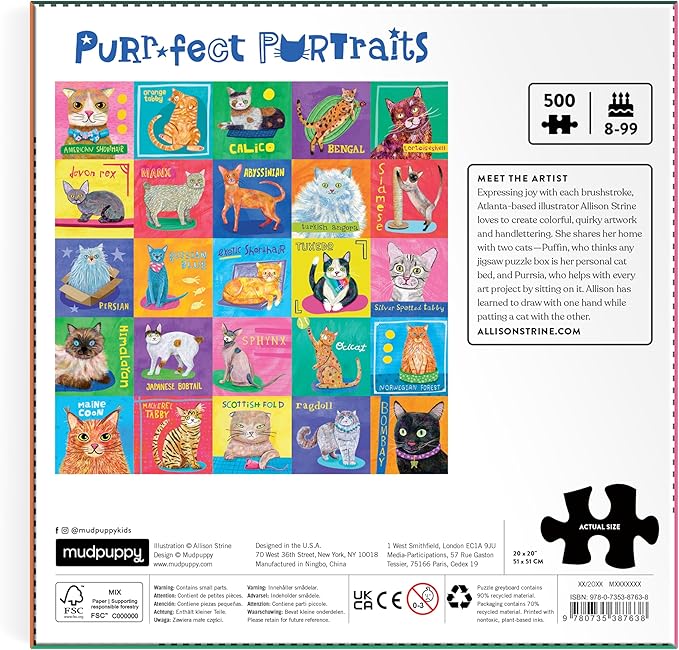 Purr-fect Portraits 500 Piece Puzzle