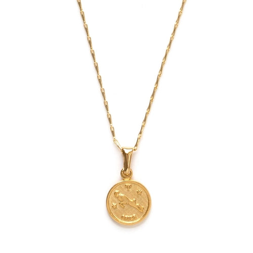 Aries Zodiac Medallion Necklace