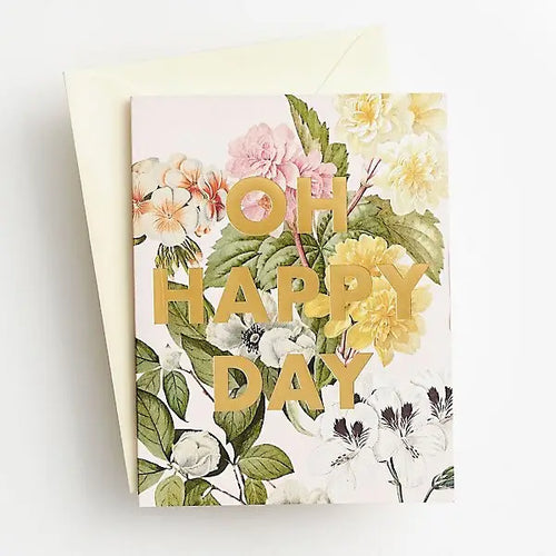 Oh Happy Day Floral Wedding Card