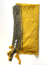 Load image into Gallery viewer, Mustard Del Sol Tassel Cotton Scarf