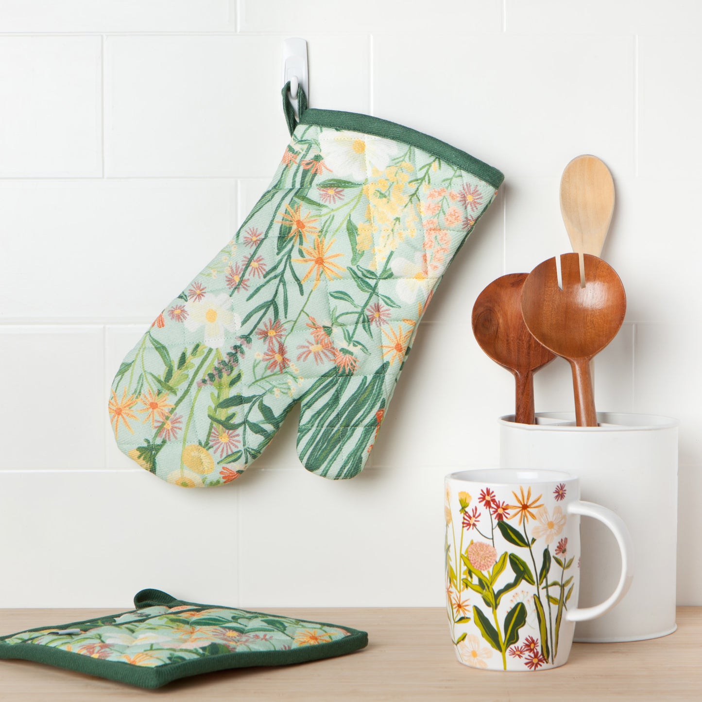 Bees and Blooms Oven Mitt