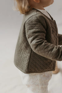 Olive Cozy Quilted Snap Front Jacket