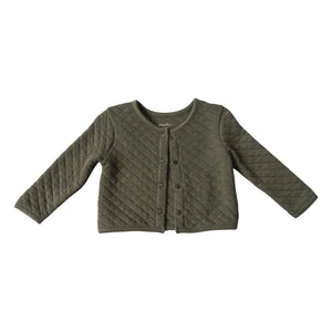 Olive Cozy Quilted Snap Front Jacket