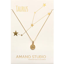 Load image into Gallery viewer, Taurus Zodiac Medallion Necklace