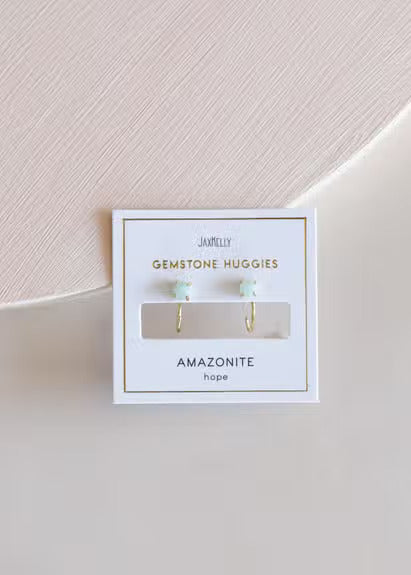 Amazonite Huggie Earrings