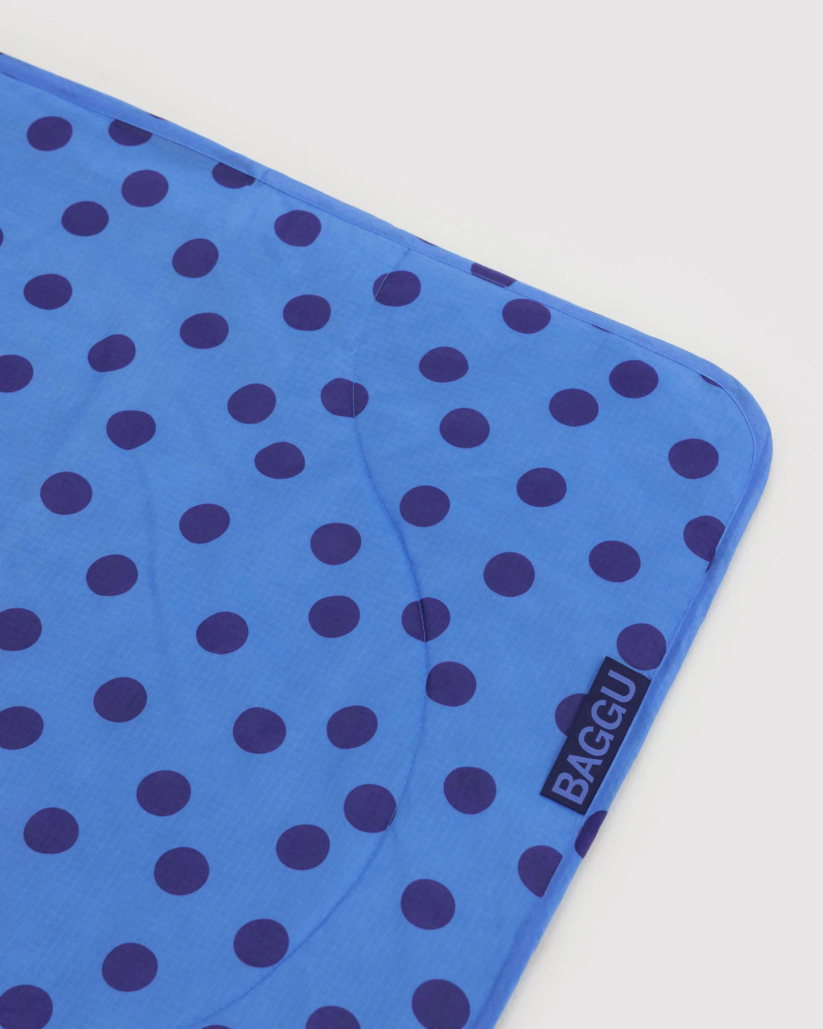 Blue Polka Dot Baggu Puffy Picnic Blanket
