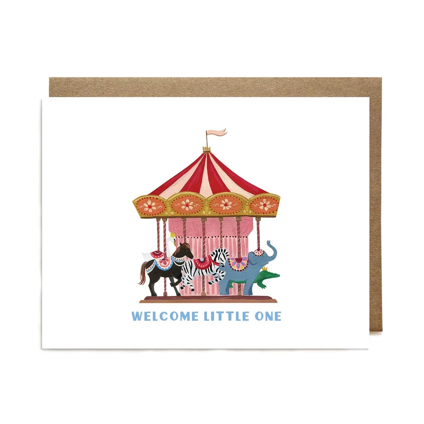 Welcome Little One Carousel Card - Ali's Wagon