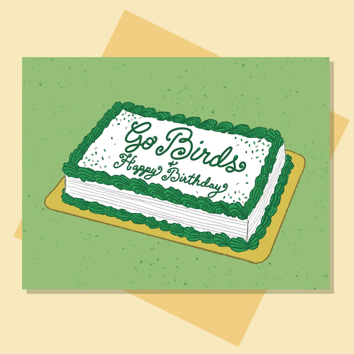 Go Birds Cake Happy Birthday Greeting Card