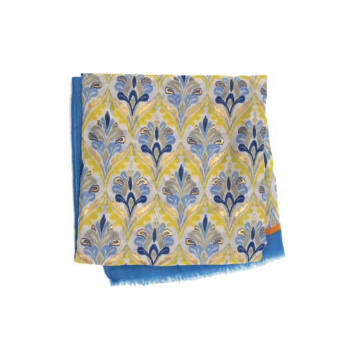 Blue Ogee w/ Gold Paint Scarf