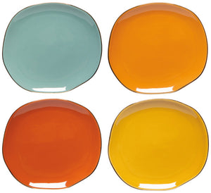 Tangerine Gold Rim Pebble Plate