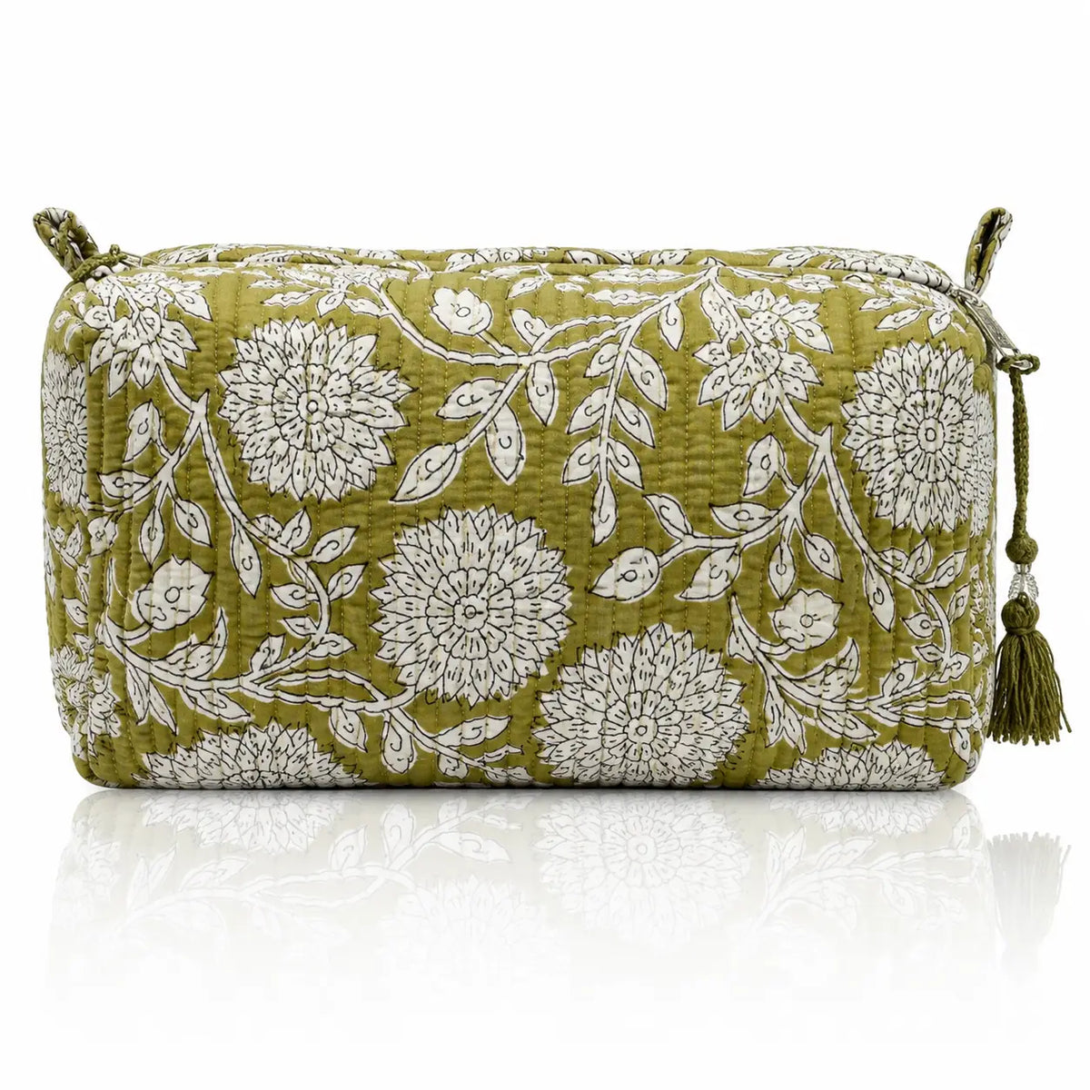 Green Block-Printed Pouch Set