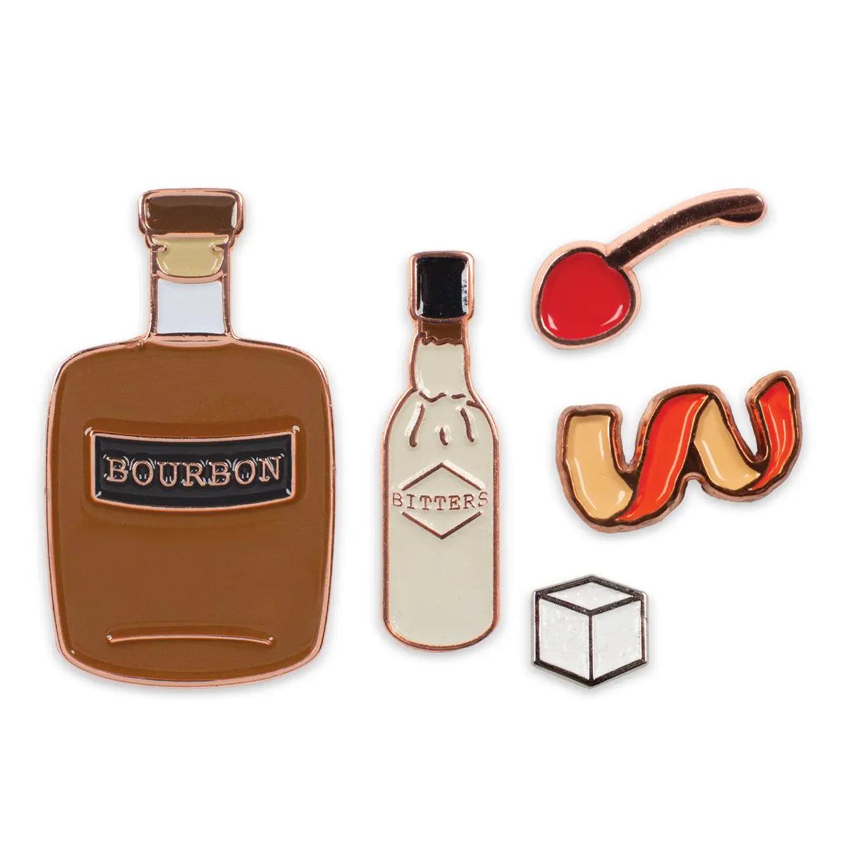 Old Fashioned Cocktail Pin Set