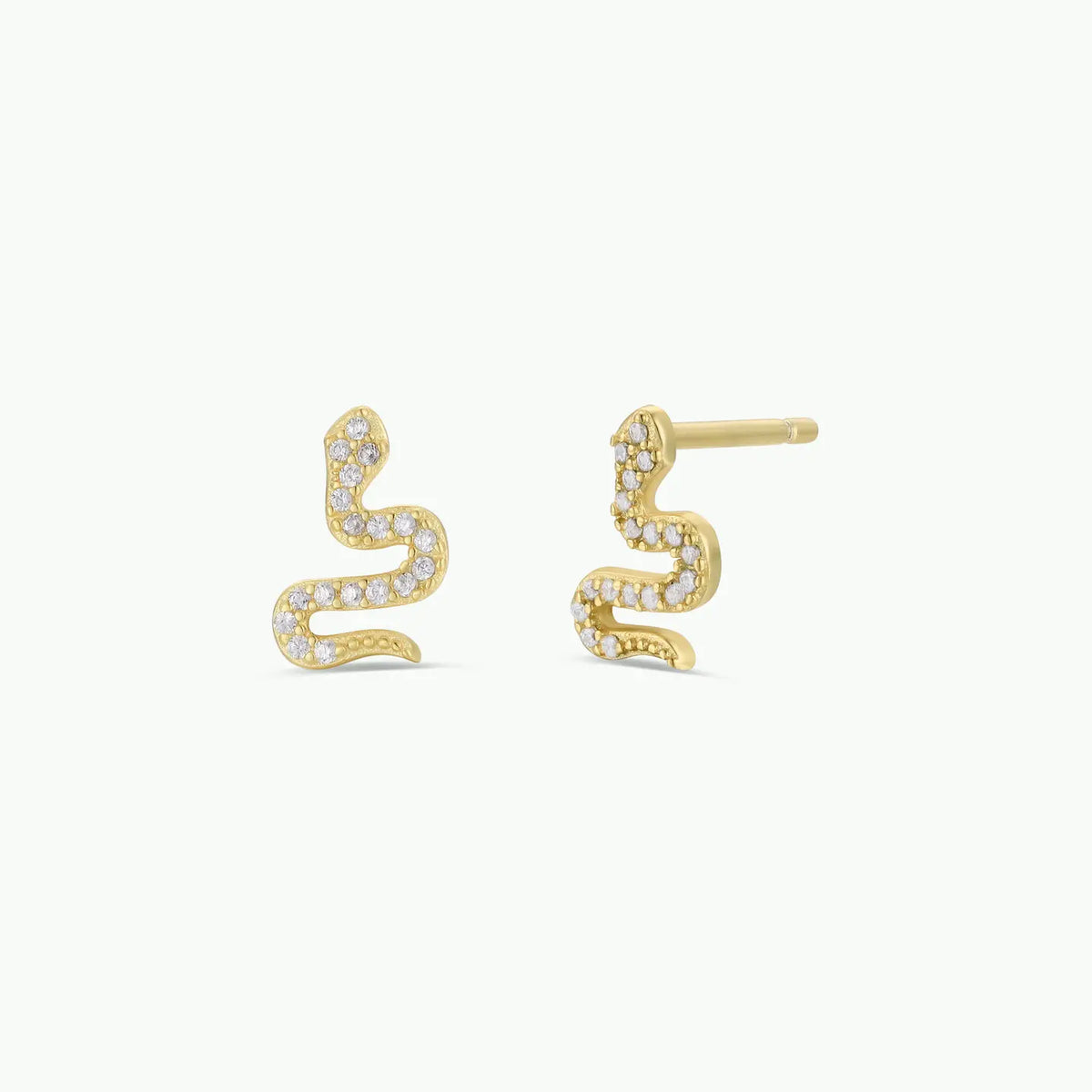 Pave Stud Snake Earrings