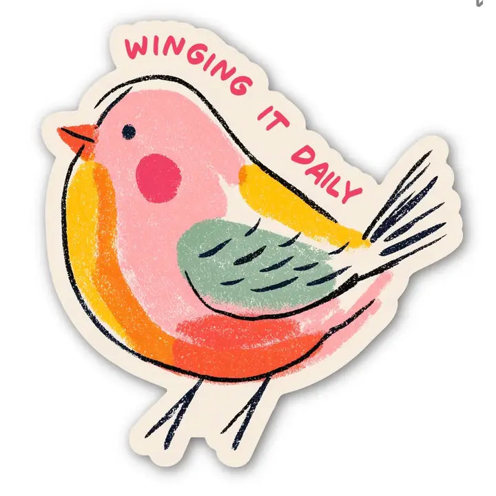 Winging It Bird Sticker