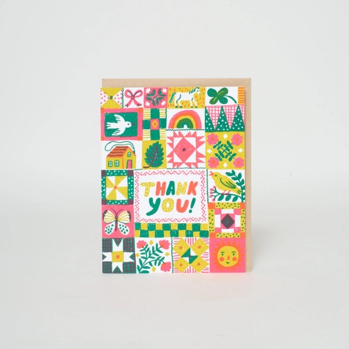 Folk Quilt Thank You Card - Ali's Wagon