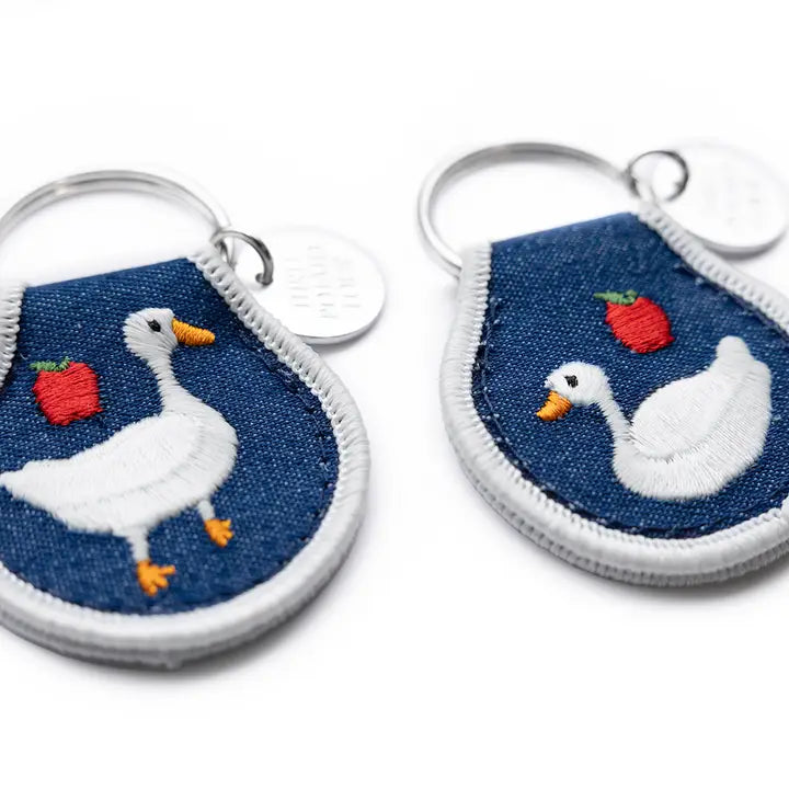 Cottage Goose Patch Keychain