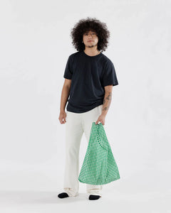 Green Gingham Baggu Reusable Bag