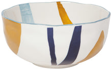 Load image into Gallery viewer, Large Blue &amp; Ochre Canvas Stamped Bowl