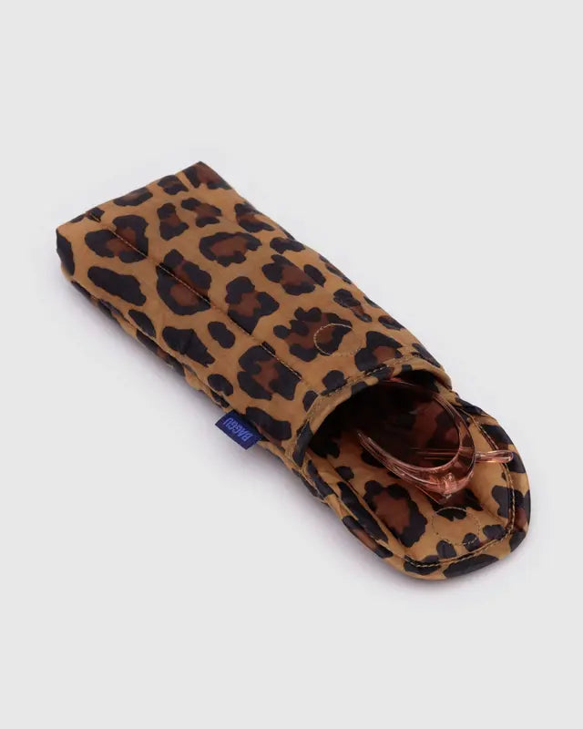 Leopard Print Puffy Glasses Sleeve