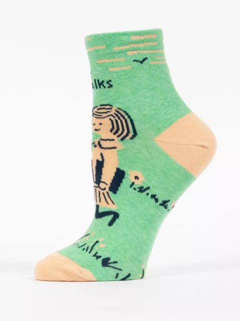 I Like Long Walks To The Library Ankle Socks - Ali's Wagon