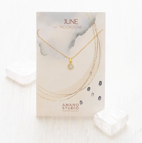 June Moonstone Birthstone Necklace