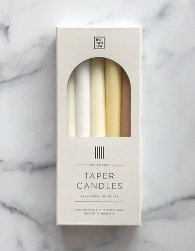 Neutral Set of 5 Taper Candles