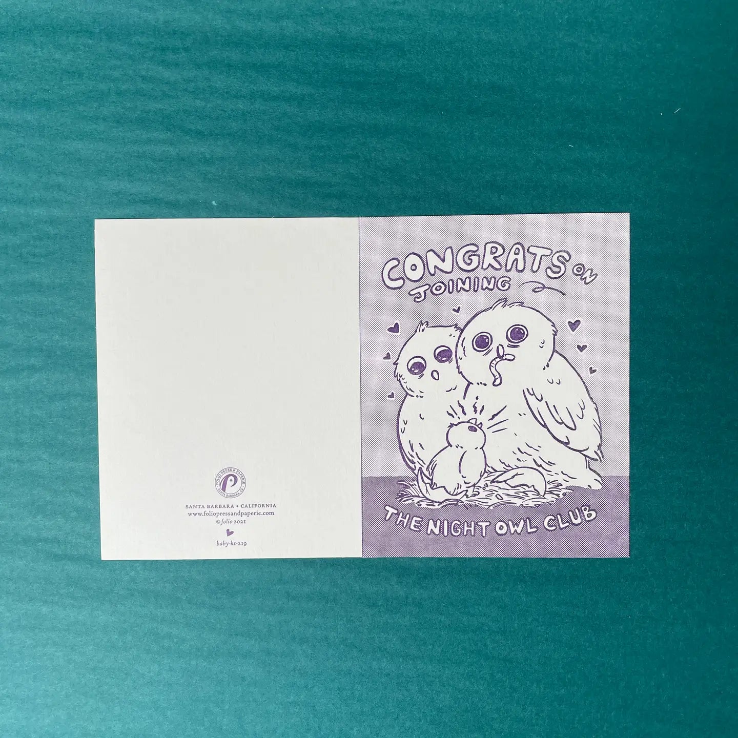 Night Owl Club Baby Card