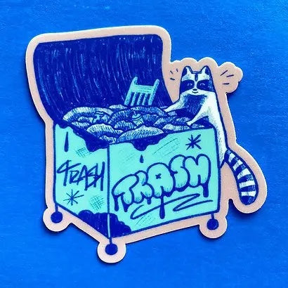 Treasure Hunter Raccoon Sticker - Ali's Wagon