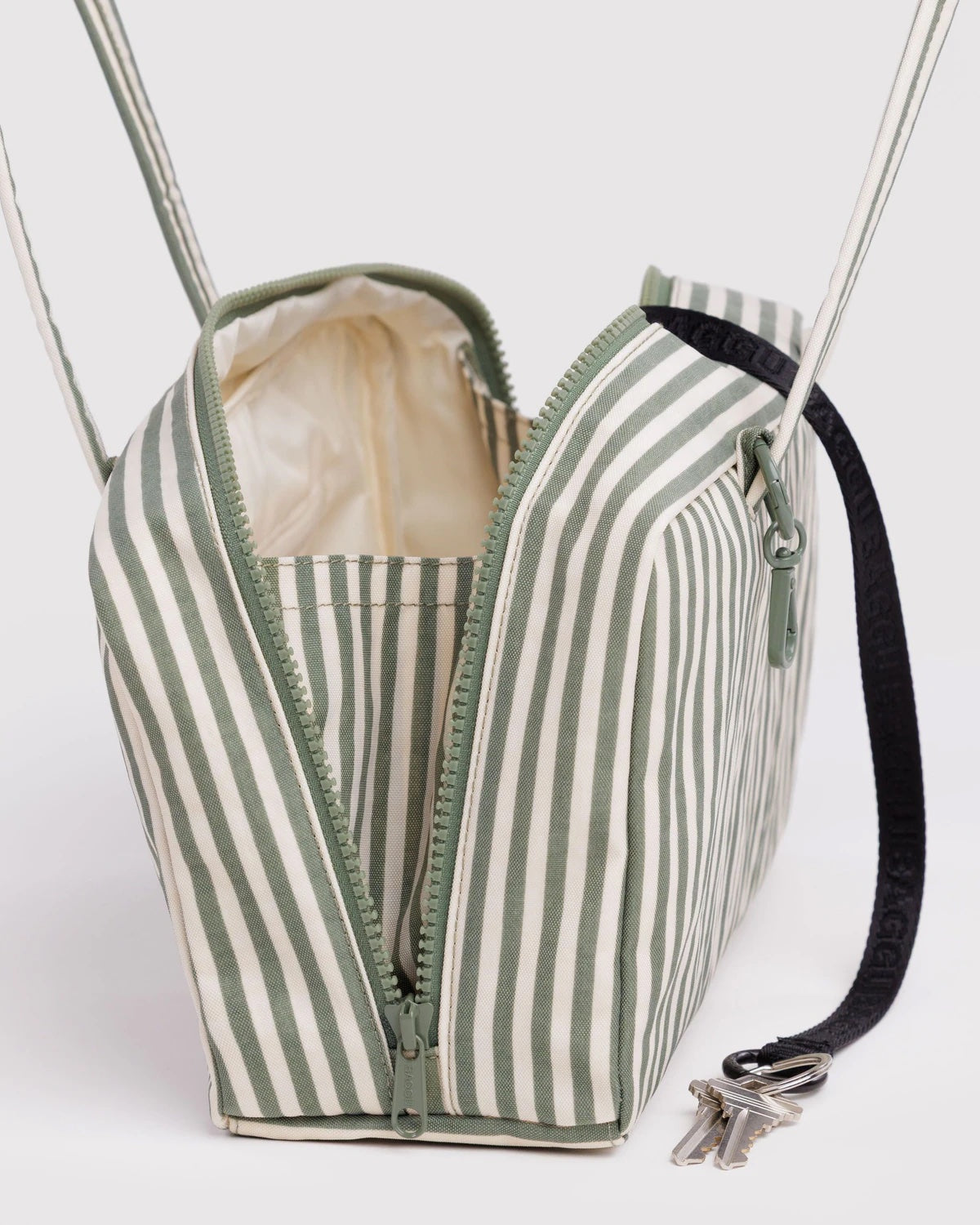 Sage Stripe Nylon Bowler Baggu