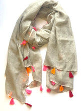 Load image into Gallery viewer, Liana All Around Tassel Cotton Scarf