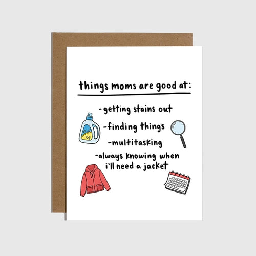 Things Moms Are Good At List Card