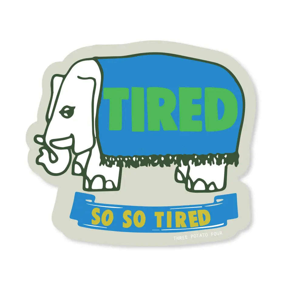 Tired Elephant Sticker