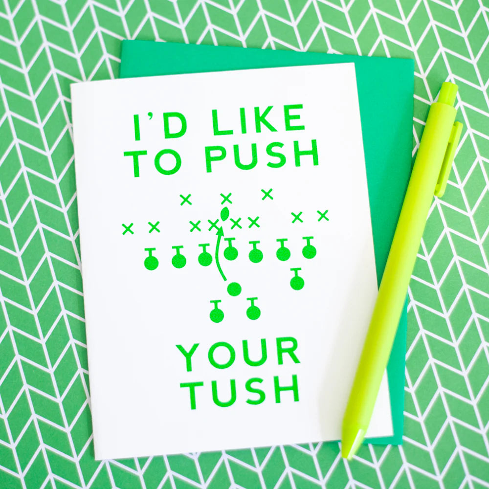 Tush Push Greeting Card - Ali's Wagon