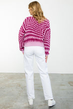 Load image into Gallery viewer, Lilac &amp; Magenta Trippy Checker Sweater
