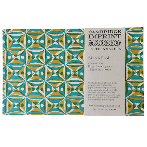 Yellow & Turquoise Kaleidoscope Softcover Sketchbook