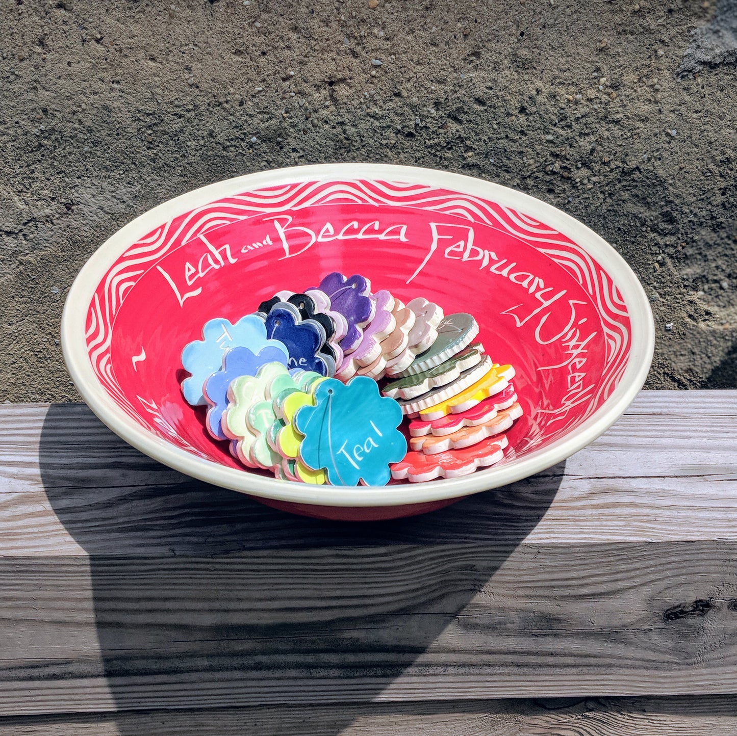 Customized Wedding Bowl by Heather Shadron at local Fairmount shop Ali's Wagon in Philadelphia, Pennsylvania