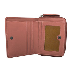 Dusty Mauve Urbano Braided Bifold Leather Wallet